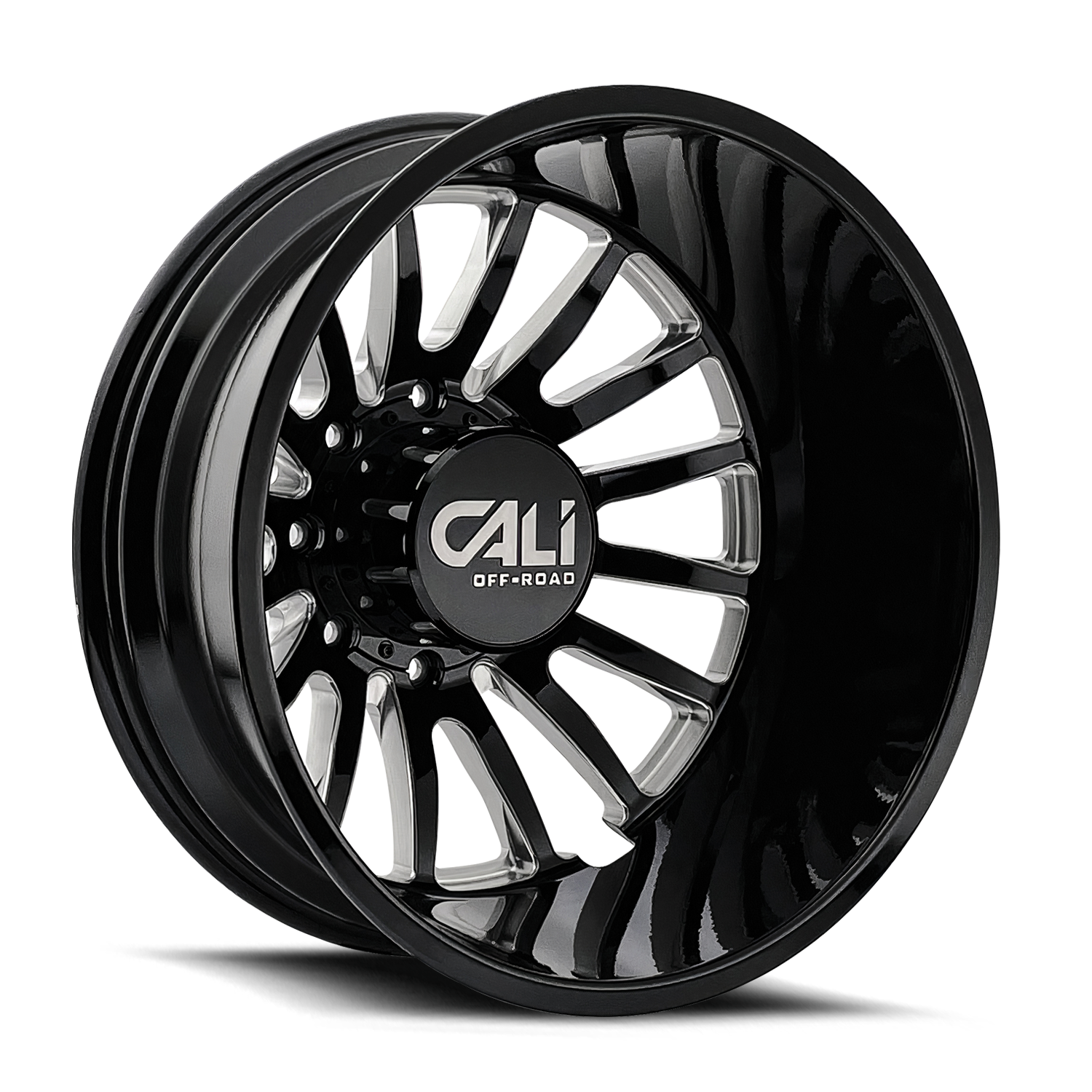 Dually Wheels Summit Dually 9110D GB 22x8.25 Milled Spokes Gloss Black 8 On 200 Bolt Pattern -232 Offset Cali Offroad Wheels