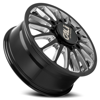 Dually Wheels Summit Dually 9110D GB 22x8.25 Milled Spokes Gloss Black 8 On 210 Bolt Pattern 115 Offset Cali Offroad Wheels