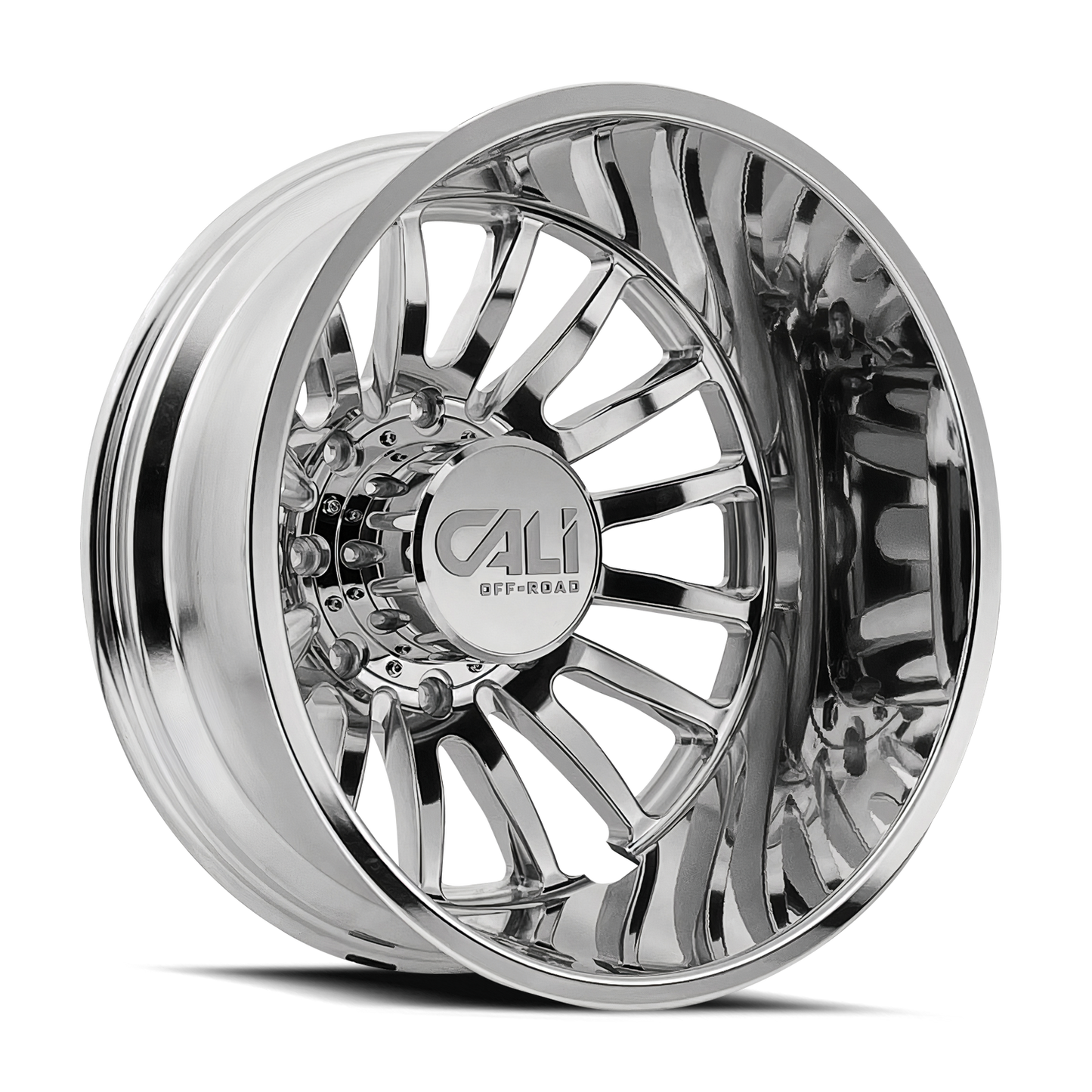 Dually Wheels Summit Dually 9110D PO 22x8.25 Milled Spokes Polished 8 On 210 Bolt Pattern -192 Offset Cali Offroad Wheels