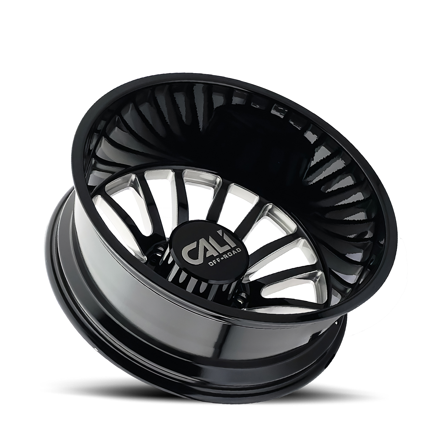Dually Wheels Summit Dually 9110D GB 22x8.25 Milled Spokes Gloss Black 8 On 165.1 Bolt Pattern -192 Offset Cali Offroad Wheels
