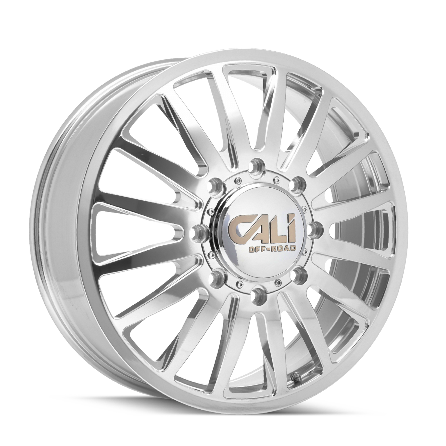 Dually Wheels Summit Dually 9110D PO 22x8.25 Milled Spokes Polished 8 On 165.1 Bolt Pattern 115 Offset Cali Offroad Wheels