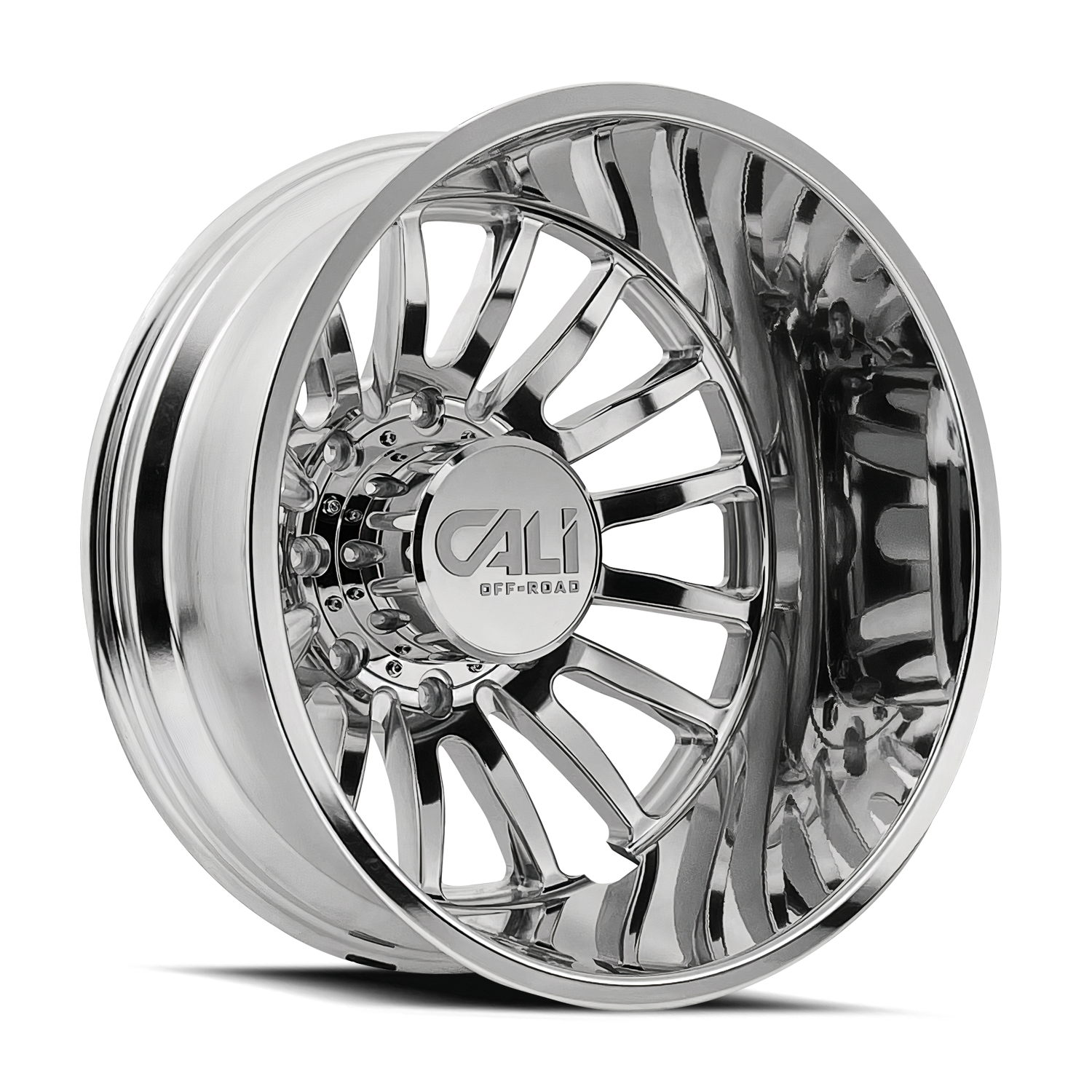 Dually Wheels Summit Dually 9110D PO 22x8.25 Milled Spokes Polished 8 On 165.1 Bolt Pattern -232 Offset Cali Offroad Wheels