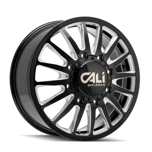 Dually Wheels Summit Dually 9110D GB 20x8.25 Milled Spokes Gloss Black 8 On 170 Bolt Pattern 115 Offset Cali Offroad Wheels