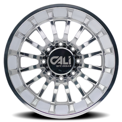 Dually Wheels Summit Dually 9110D PO 20x8.25 Milled Spokes Polished 8 On 170 Bolt Pattern -232 Offset Cali Offroad Wheels