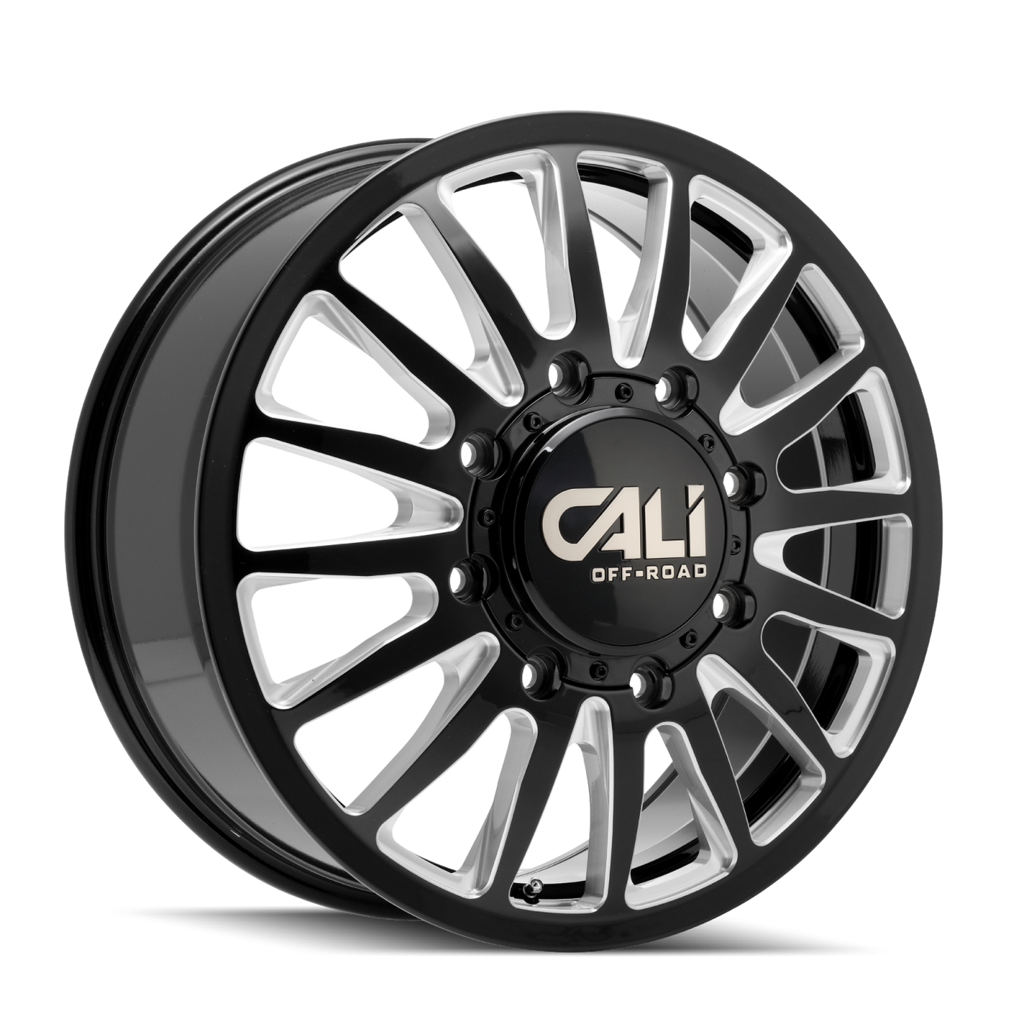 Dually Wheels Summit Dually 9110D GB 20x8.25 Milled Spokes Gloss Black 8 On 200 Bolt Pattern 115 Offset Cali Offroad Wheels