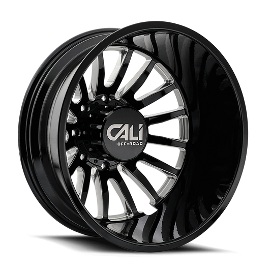 Dually Wheels Summit Dually 9110D GB 20x8.25 Milled Spokes Gloss Black 8 On 210 Bolt Pattern -192 Offset Cali Offroad Wheels