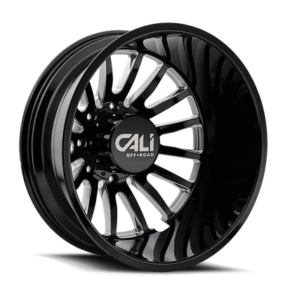 Dually Wheels Summit Dually 9110D GB 20x8.25 Milled Spokes Gloss Black 8 On 210 Bolt Pattern -232 Offset Cali Offroad Wheels
