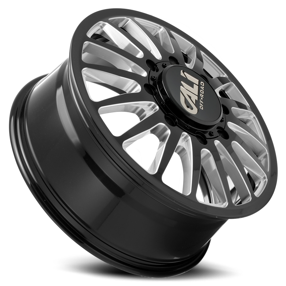 Dually Wheels Summit Dually 9110D GB 20x8.25 Milled Spokes Gloss Black 8 On 165.1 Bolt Pattern 115 Offset Cali Offroad Wheels