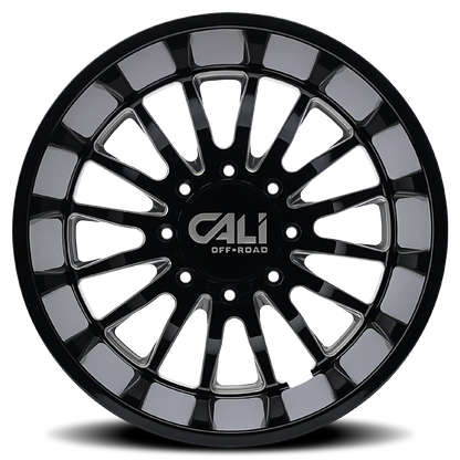 Dually Wheels Summit Dually 9110D GB 20x8.25 Milled Spokes Gloss Black 8 On 165.1 Bolt Pattern -192 Offset Cali Offroad Wheels