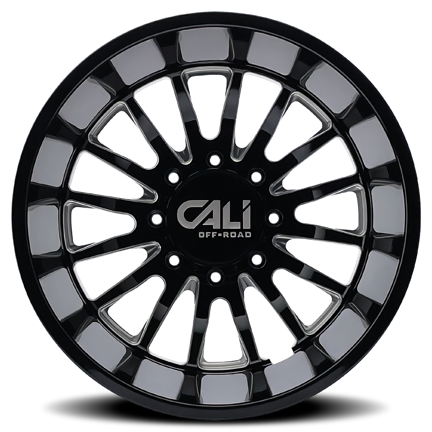 Dually Wheels Summit Dually 9110D GB 20x8.25 Milled Spokes Gloss Black 8 On 165.1 Bolt Pattern -232 Offset Cali Offroad Wheels