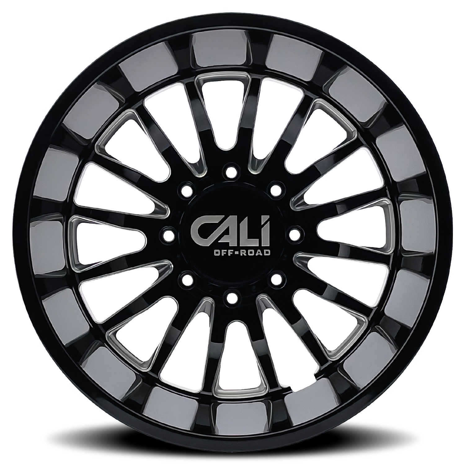 Dually Wheels Summit Dually 9110D GB 20x8.25 Milled Spokes Gloss Black 8 On 165.1 Bolt Pattern -232 Offset Cali Offroad Wheels