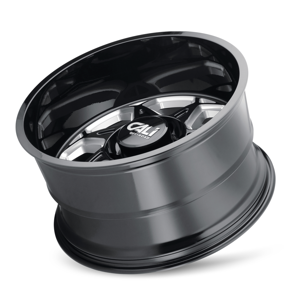Cast Aluminum Wheels Sevenfold 9111 GB 22x12 Milled Spokes Gloss Black 6 On 139.7 Bolt Pattern -51 Offset Cali Offroad Wheels