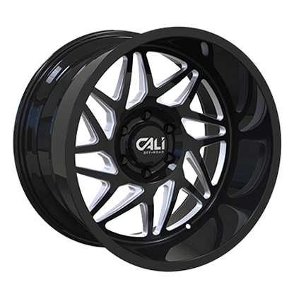 Cast Aluminum Wheels Gemini 9112 GB 20x10 Milled Spokes Gloss Black 5 On 127 Bolt Pattern -25 Offset Cali Offroad Wheels