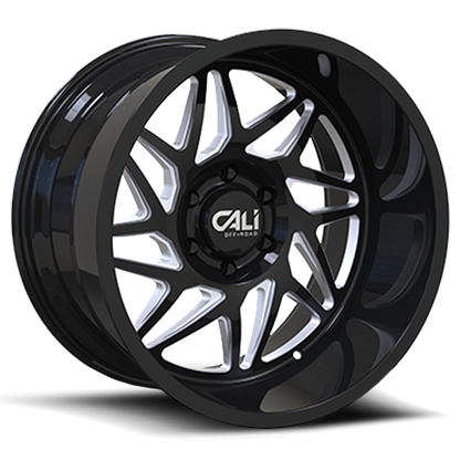 Cast Aluminum Wheels Gemini 9112 GB 22x12 Milled Spokes Gloss Black 8 On 170 Bolt Pattern -51 Offset Cali Offroad Wheels