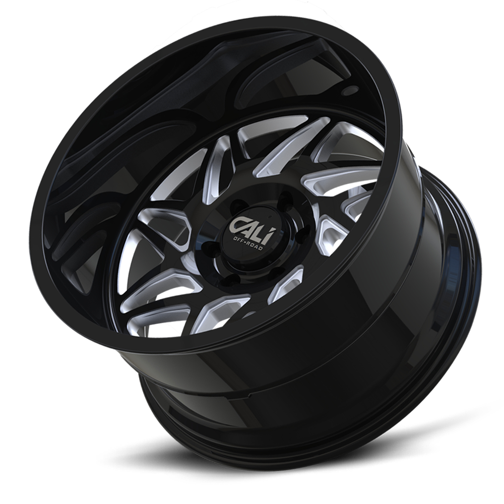 Cast Aluminum Wheels Gemini 9112 GB 20x12 Milled Spokes Gloss Black 6 On 135 Bolt Pattern -51 Offset Cali Offroad Wheels