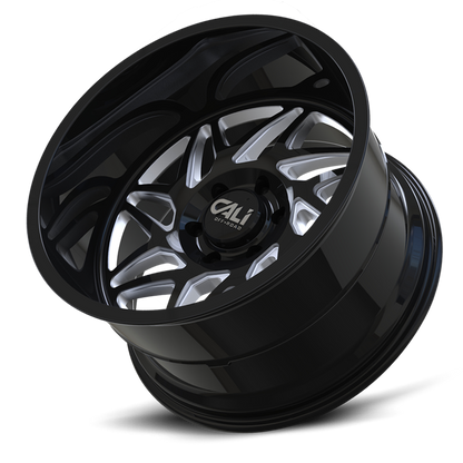 Cast Aluminum Wheels Gemini 9112 GB 20x12 Milled Spokes Gloss Black 8 On 170 Bolt Pattern -51 Offset Cali Offroad Wheels