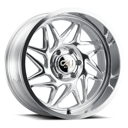 Cast Aluminum Wheels Gemini 9112 PO 24x14 Milled Spokes Polished 8 On 165.1 Bolt Pattern -76 Offset Cali Offroad Wheels