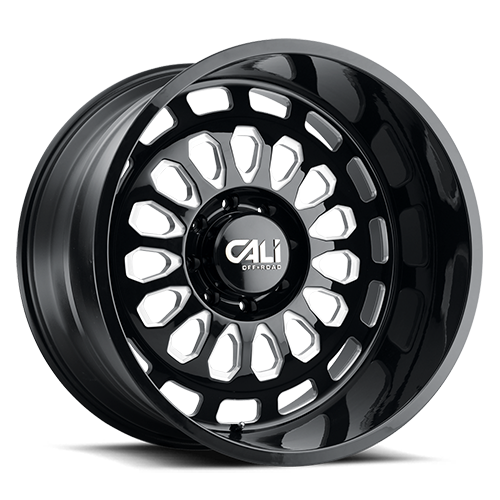 Cast Aluminum Wheels Paradox 9113 GB 24x14 Milled Spokes Gloss Black 8 On 165.1 Bolt Pattern -76 Offset Cali Offroad Wheels