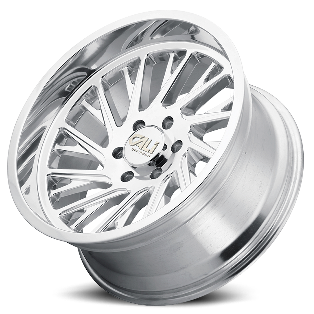 Cast Aluminum Wheels Purge 9114 PO 20x10 Milled Spokes Polished Silver 6 On 135 Bolt Pattern -25 Offset Cali Offroad Wheels