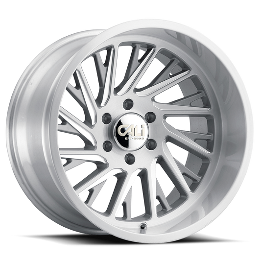 Cast Aluminum Wheels Purge 9114 SL 20x10 Brushed Brushed Silver 5 On 127 Bolt Pattern -25 Offset Cali Offroad Wheels