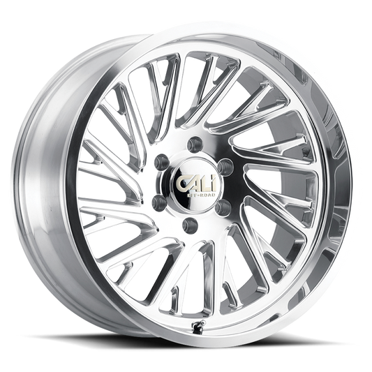 Cast Aluminum Wheels Purge 9114 PO 20x10 Milled Spokes Polished Silver 6 On 139.7 Bolt Pattern -25 Offset Cali Offroad Wheels