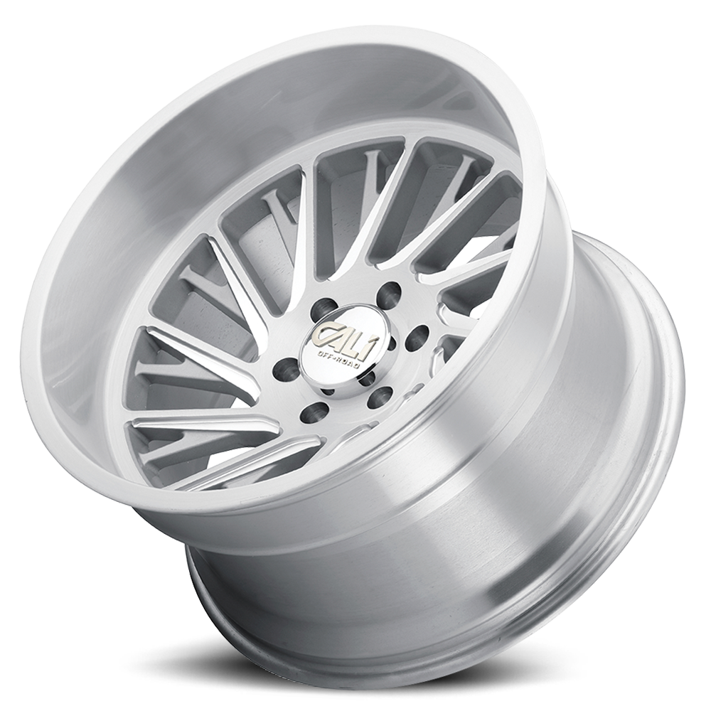 Cast Aluminum Wheels Purge 9114 SL 22x12 Brushed Brushed Silver 6 On 135 Bolt Pattern -51 Offset Cali Offroad Wheels