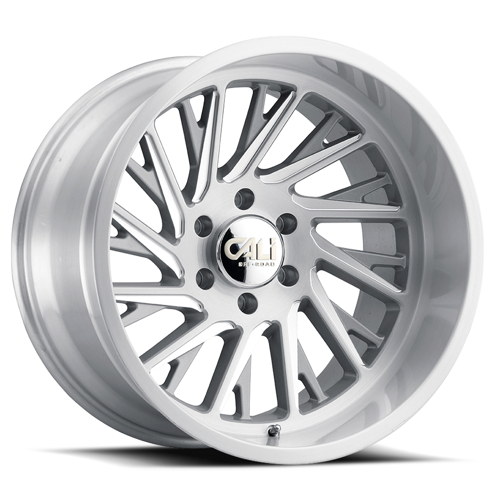 Cast Aluminum Wheels Purge 9114 SL 22x12 Brushed Brushed Silver 6 On 139.7 Bolt Pattern -51 Offset Cali Offroad Wheels