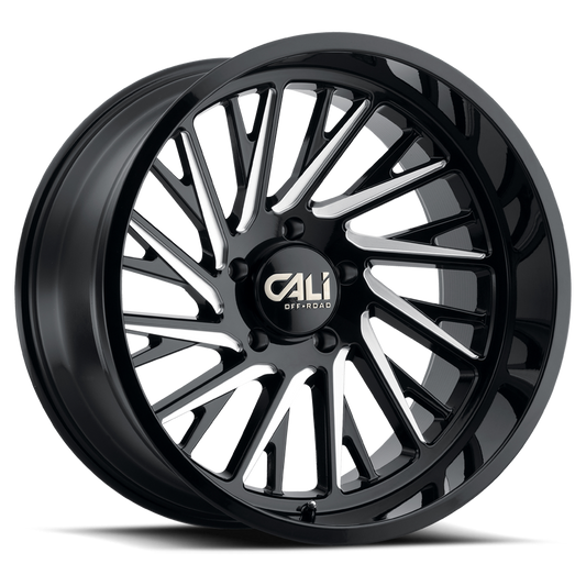 Cast Aluminum Wheels Purge 9114 GB 20x12 Milled Gloss Black 8 On 165.1 Bolt Pattern -51 Offset Cali Offroad Wheels