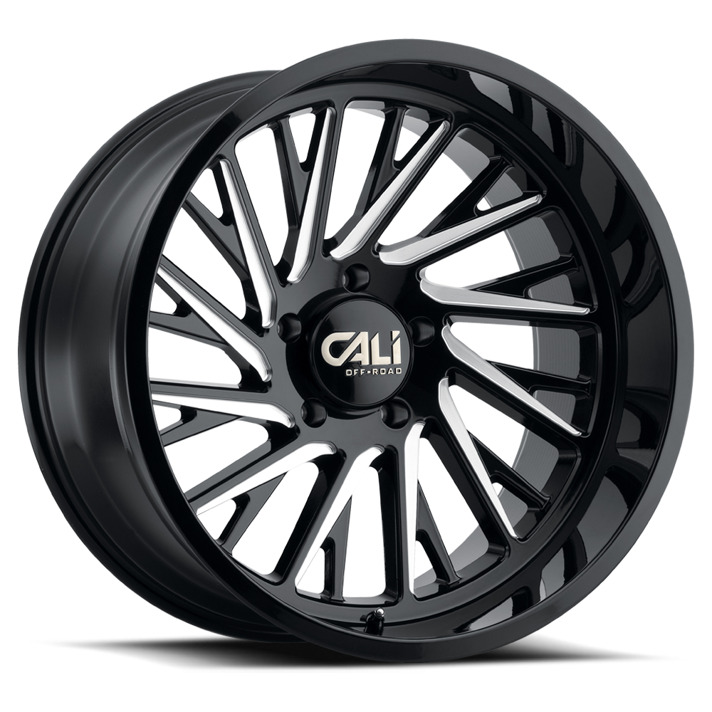 Cast Aluminum Wheels Purge 9114 GB 20x12 Milled Gloss Black 6 On 139.7 Bolt Pattern -51 Offset Cali Offroad Wheels