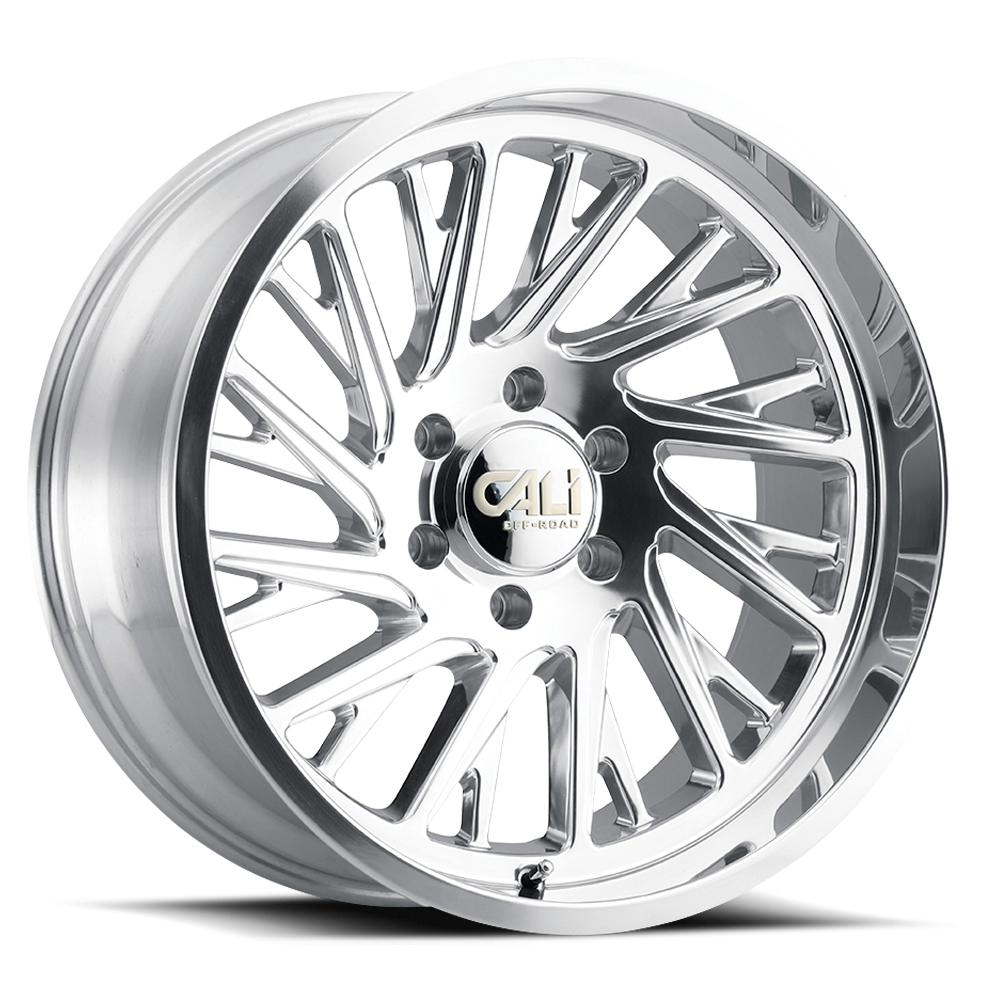 Cast Aluminum Wheels Purge 9114 PO 24x14 Milled Spokes Polished Silver 8 On 170 Bolt Pattern -76 Offset Cali Offroad Wheels