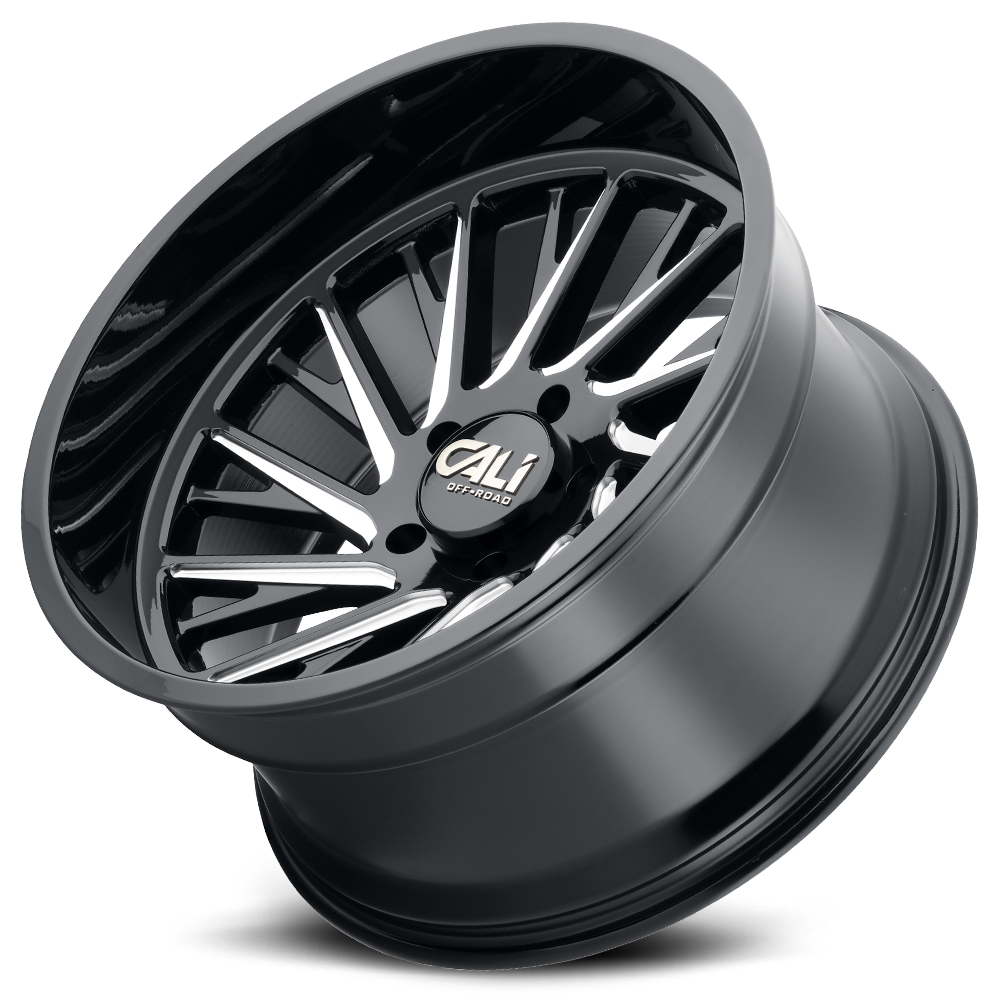 Cast Aluminum Wheels Purge 9114 GB 24x14 Milled Gloss Black 8 On 165.1 Bolt Pattern -76 Offset Cali Offroad Wheels