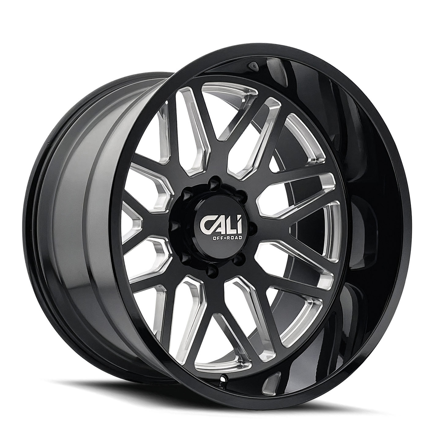 Cast Aluminum Wheels Invader 9115 GB-M 20x10 Milled Gloss Black 8 On 170 Bolt Pattern -25 Offset Cali Offroad Wheels