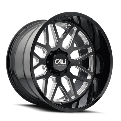 Cast Aluminum Wheels Invader 9115 GB-M 20x10 Milled Gloss Black 8 On 170 Bolt Pattern -25 Offset Cali Offroad Wheels