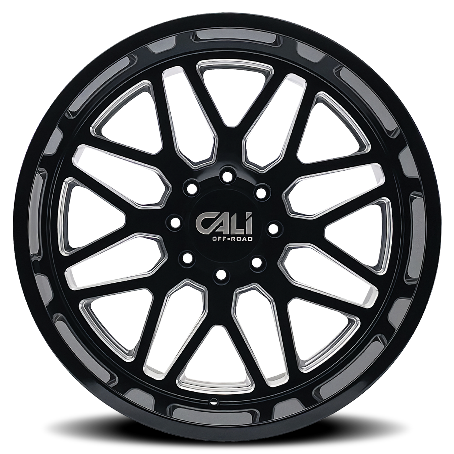 Cast Aluminum Wheels Invader 9115 GB-M 22x12 Milled Gloss Black 6 On 135 Bolt Pattern -51 Offset Cali Offroad Wheels