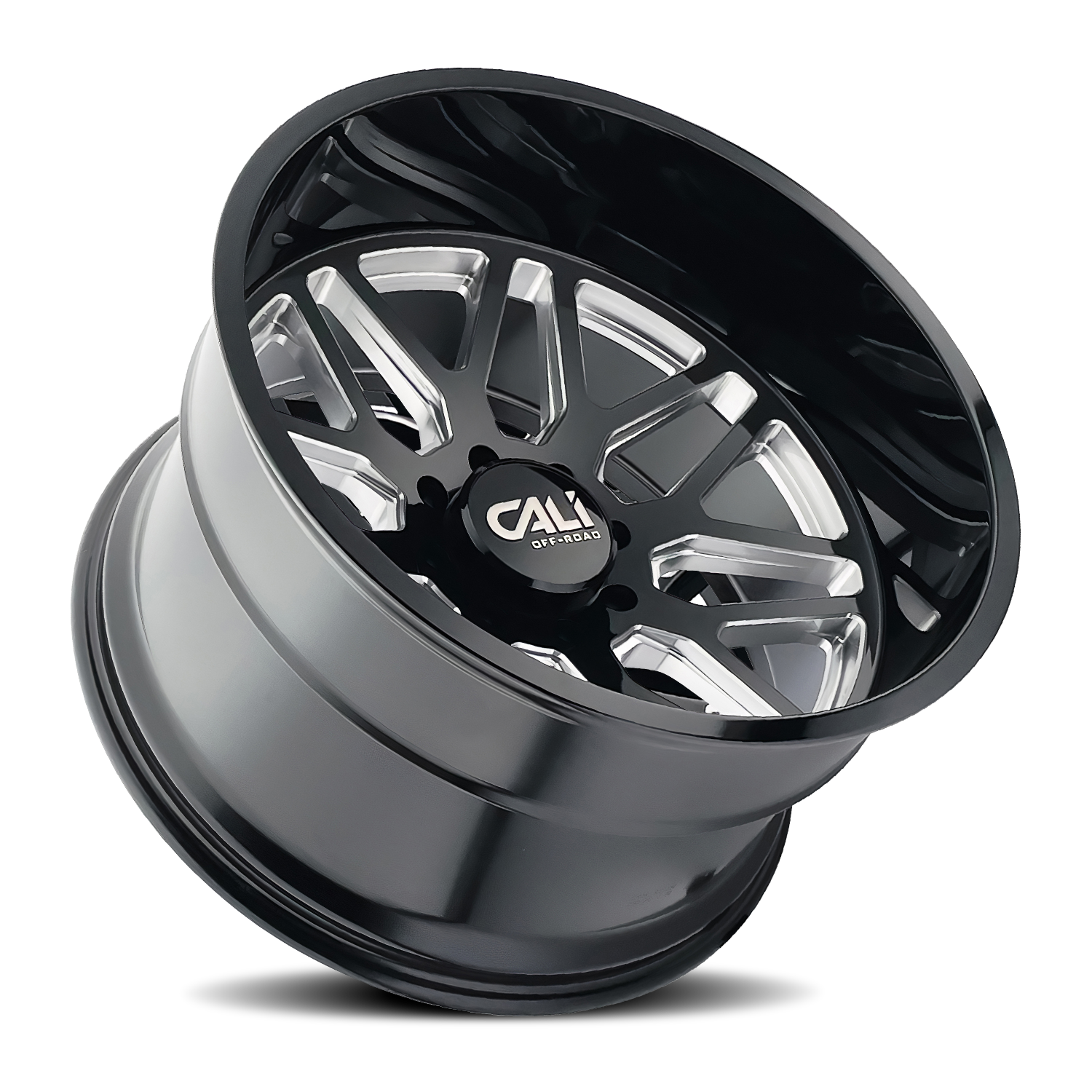 Cast Aluminum Wheels Invader 9115 GB-M 26x14 Milled Gloss Black 8 On 165.1 Bolt Pattern -76 Offset Cali Offroad Wheels