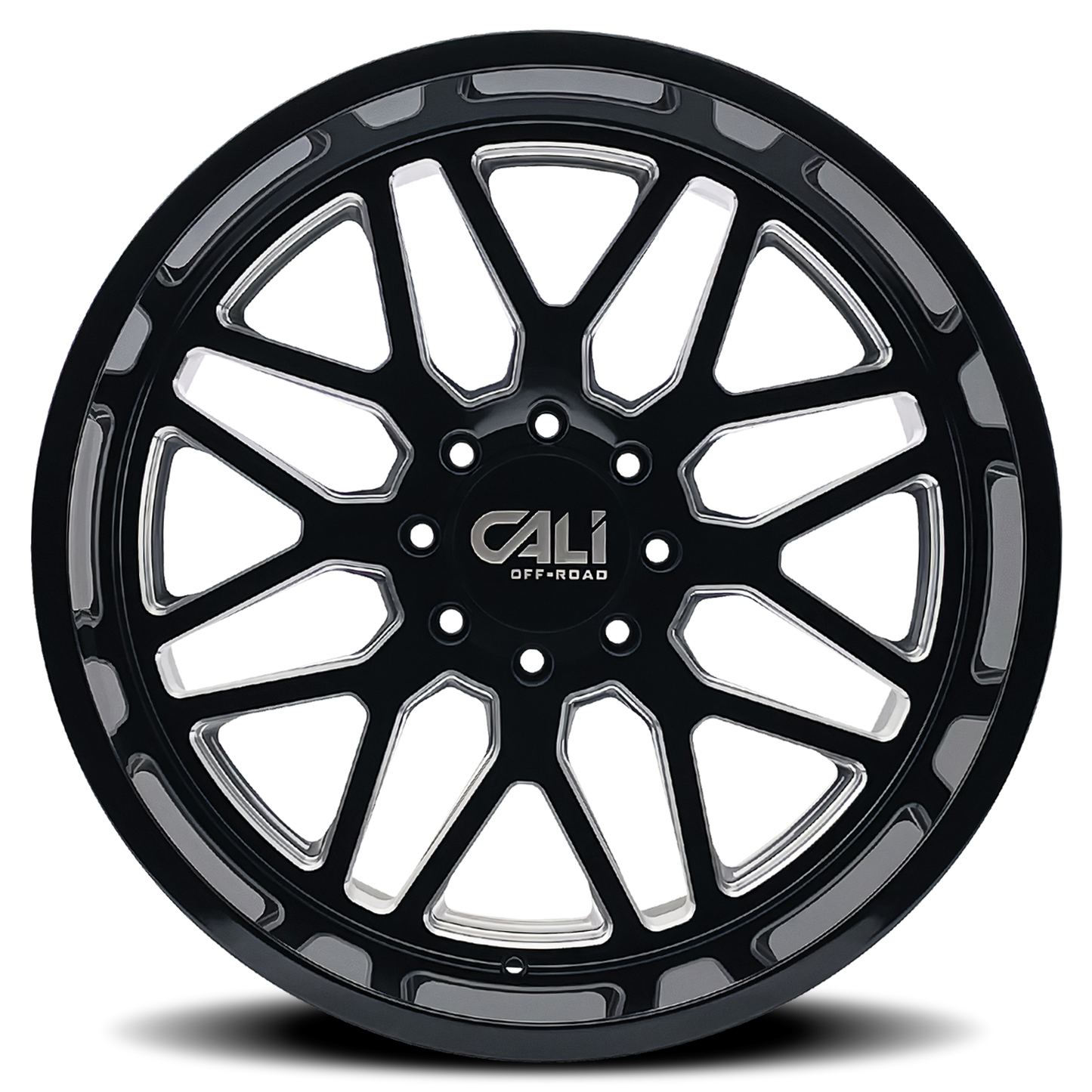 Cast Aluminum Wheels Invader 9115 GB-M 26x14 Milled Gloss Black 8 On 165.1 Bolt Pattern -76 Offset Cali Offroad Wheels