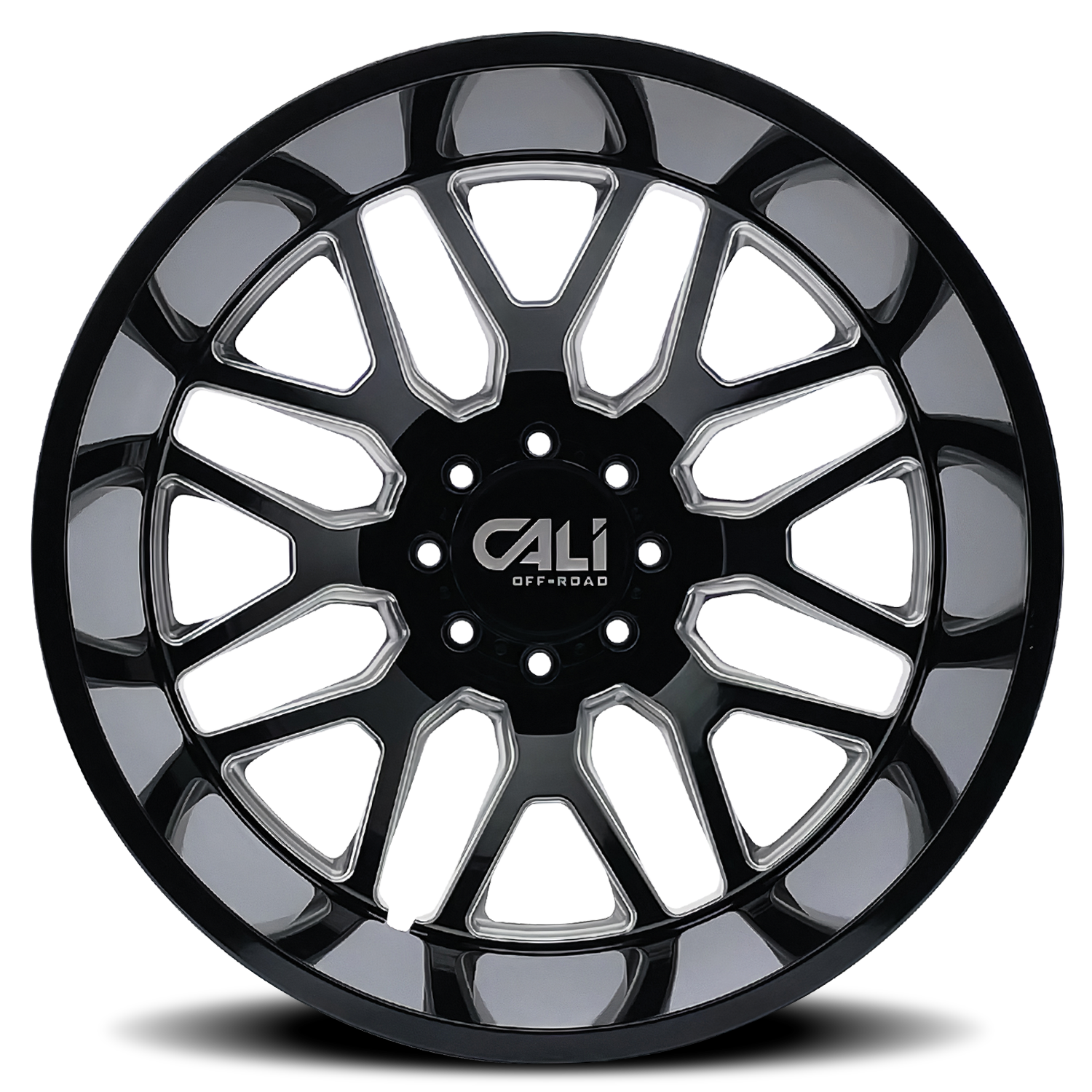 Dually Wheels Invader Dually 9115D GB-M 22x8.25 Milled Spokes Gloss Black 8 On 200 Bolt Pattern -192 Offset Cali Offroad Wheels