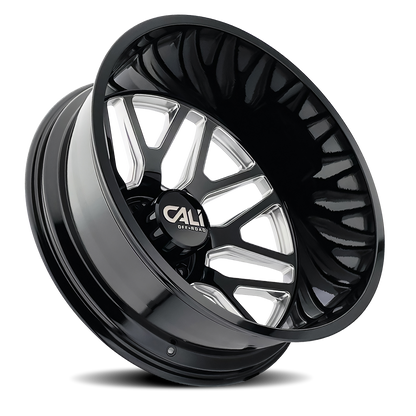 Dually Wheels Invader Dually 9115D GB-M 22x8.25 Milled Spokes Gloss Black 8 On 165.1 Bolt Pattern -232 Offset Cali Offroad Wheels