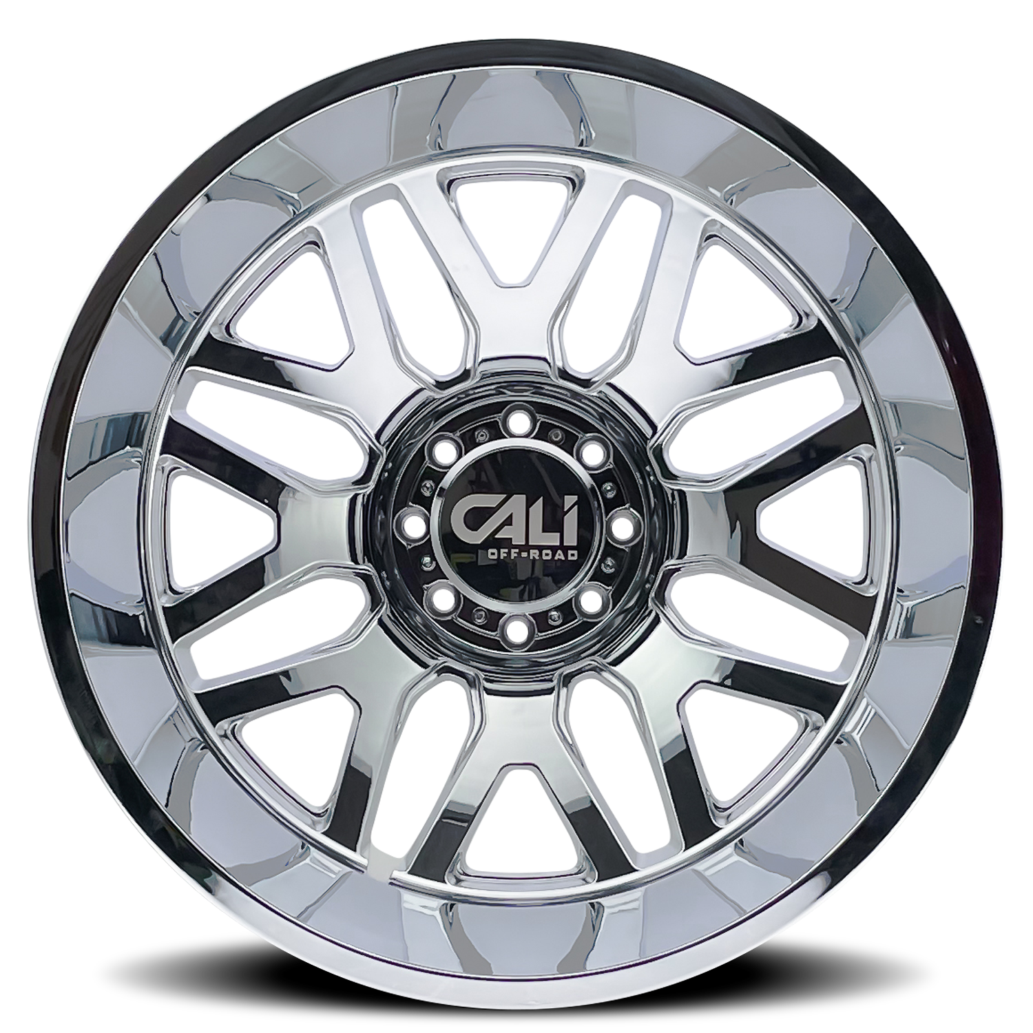 Dually Wheels Invader Dually 9115D CH 22x8.25 Chrome 8 On 165.1 Bolt Pattern -232 Offset Cali Offroad Wheels