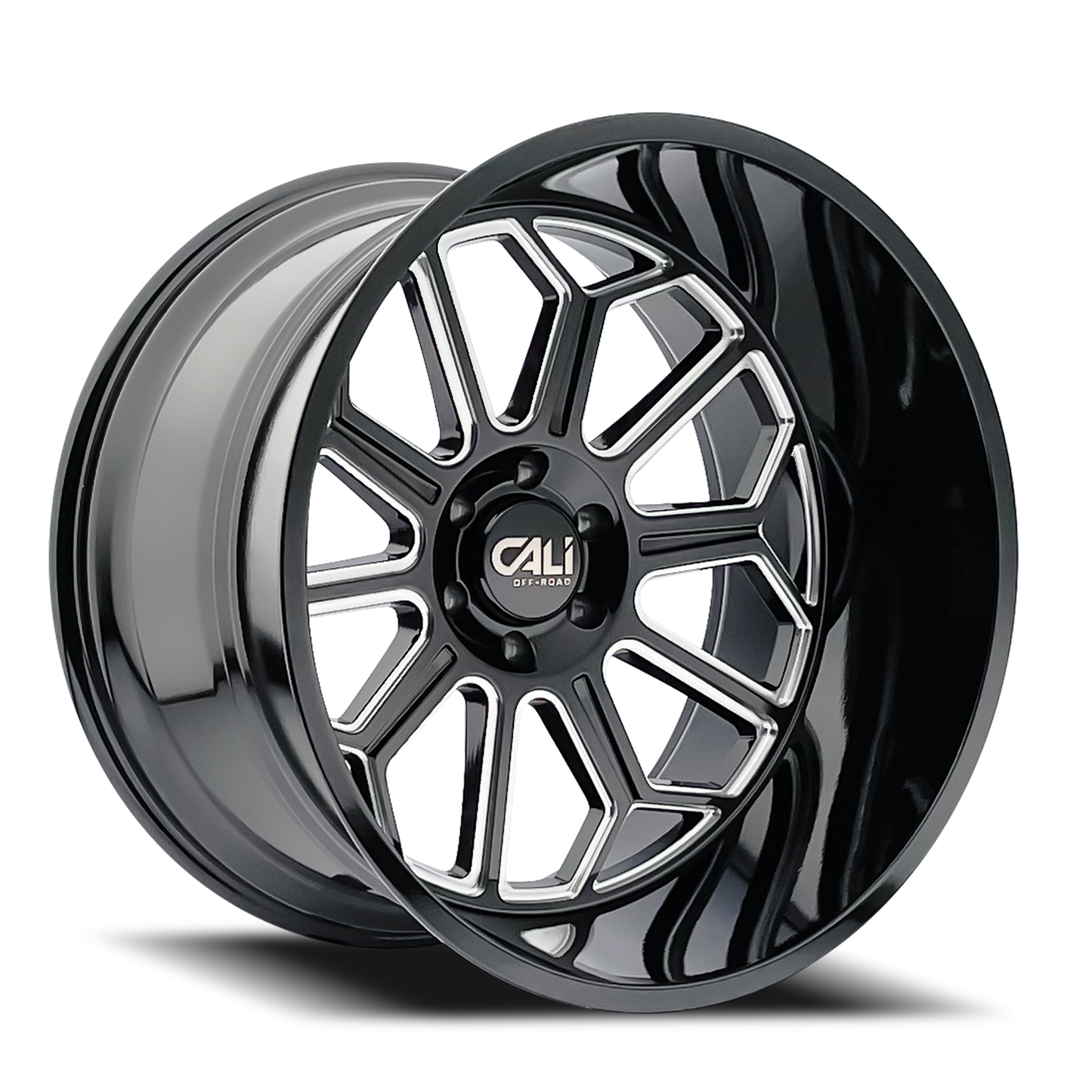 Cast Aluminum Wheels Auburn 9117 BM 20x10 Milled Gloss Black 5 On 127 Bolt Pattern -25 Offset Cali Offroad Wheels