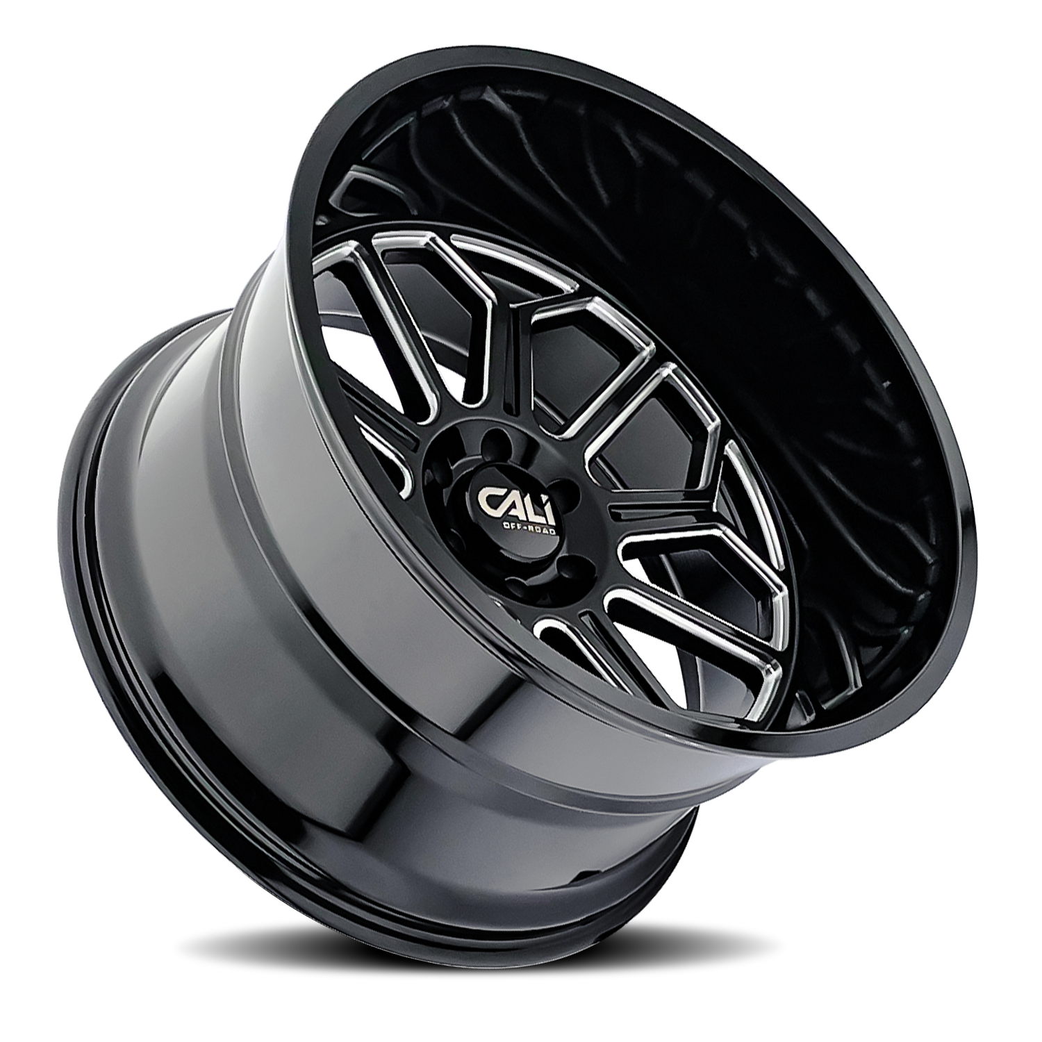 Cast Aluminum Wheels Auburn 9117 BM 20x10 Milled Gloss Black 8 On 180 Bolt Pattern -25 Offset Cali Offroad Wheels