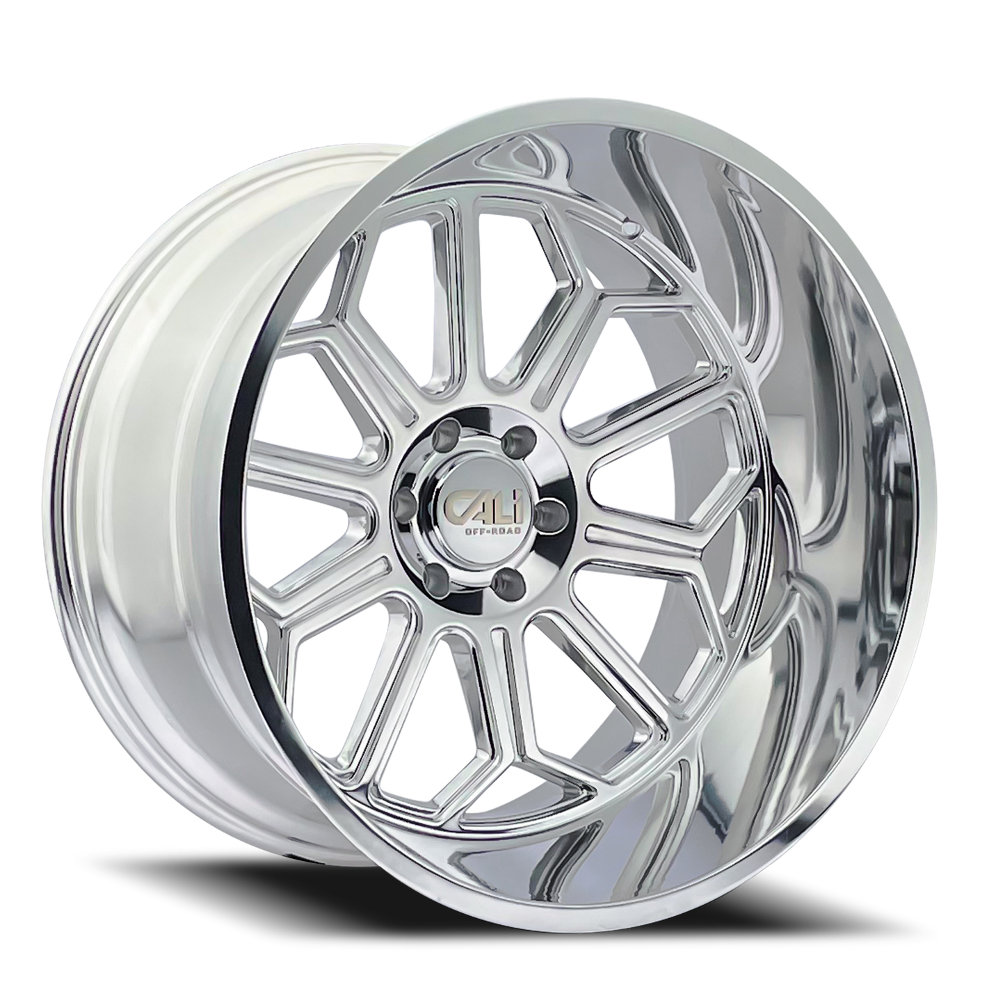 Cast Aluminum Wheels Auburn 9117 PO 20x10 Milled Spokes Polished 8 On 165.1 Bolt Pattern -25 Offset Cali Offroad Wheels