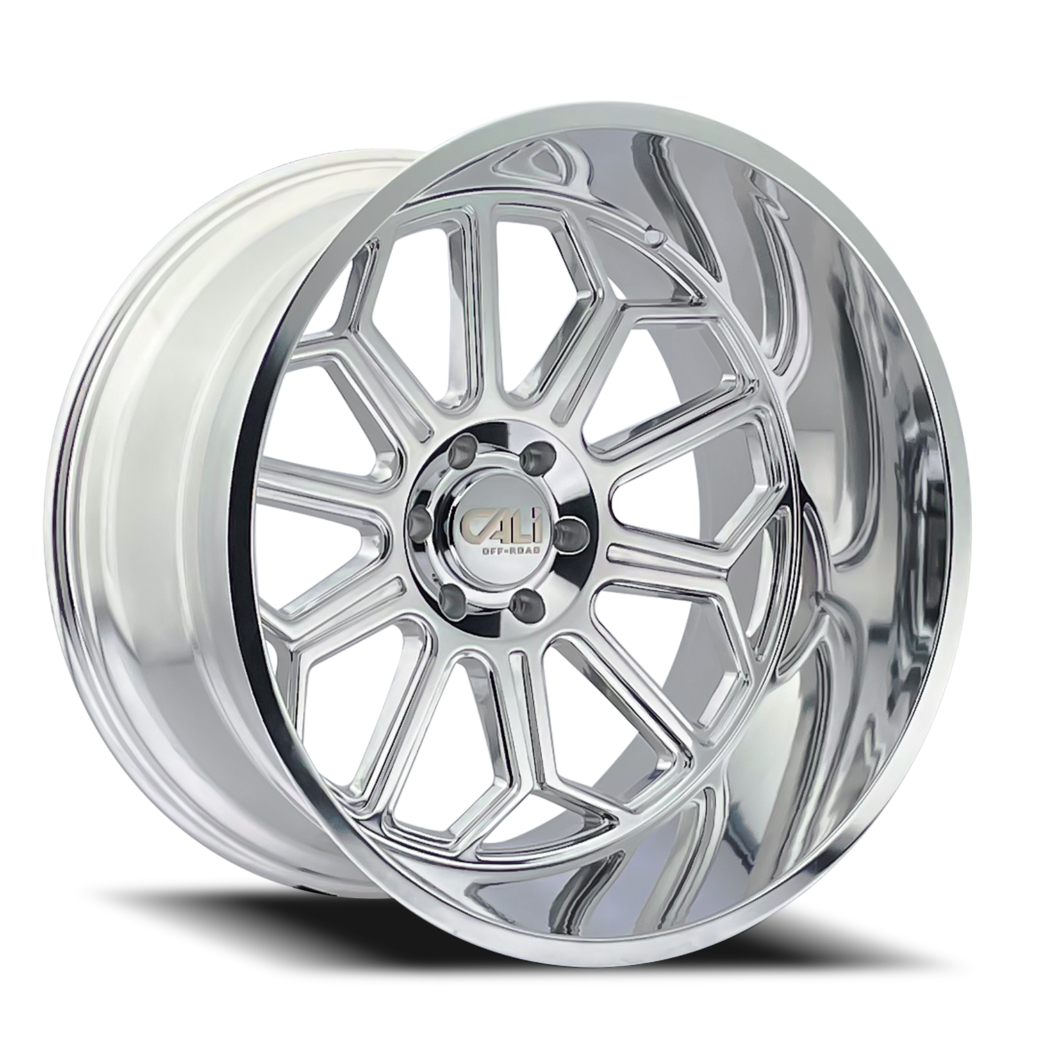 Cast Aluminum Wheels Auburn 9117 PO 22x12 Milled Spokes Polished 6 On 135 Bolt Pattern -51 Offset Cali Offroad Wheels