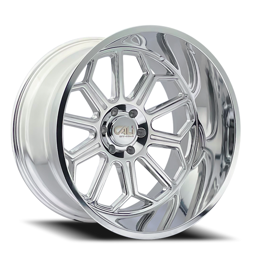 Cast Aluminum Wheels Auburn 9117 PO 24x14 Milled Spokes Polished 6 On 135 Bolt Pattern -76 Offset Cali Offroad Wheels
