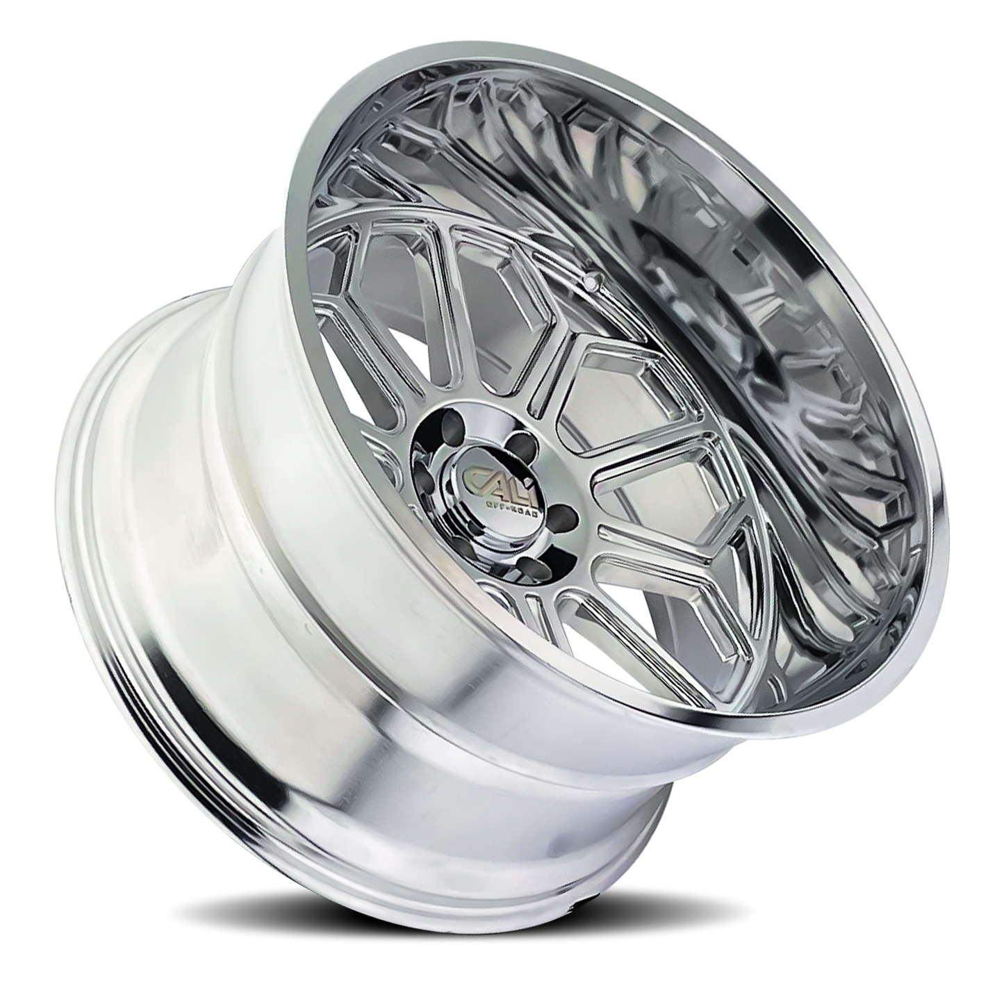 Cast Aluminum Wheels Auburn 9117 PO 24x14 Milled Spokes Polished 6 On 135 Bolt Pattern -76 Offset Cali Offroad Wheels