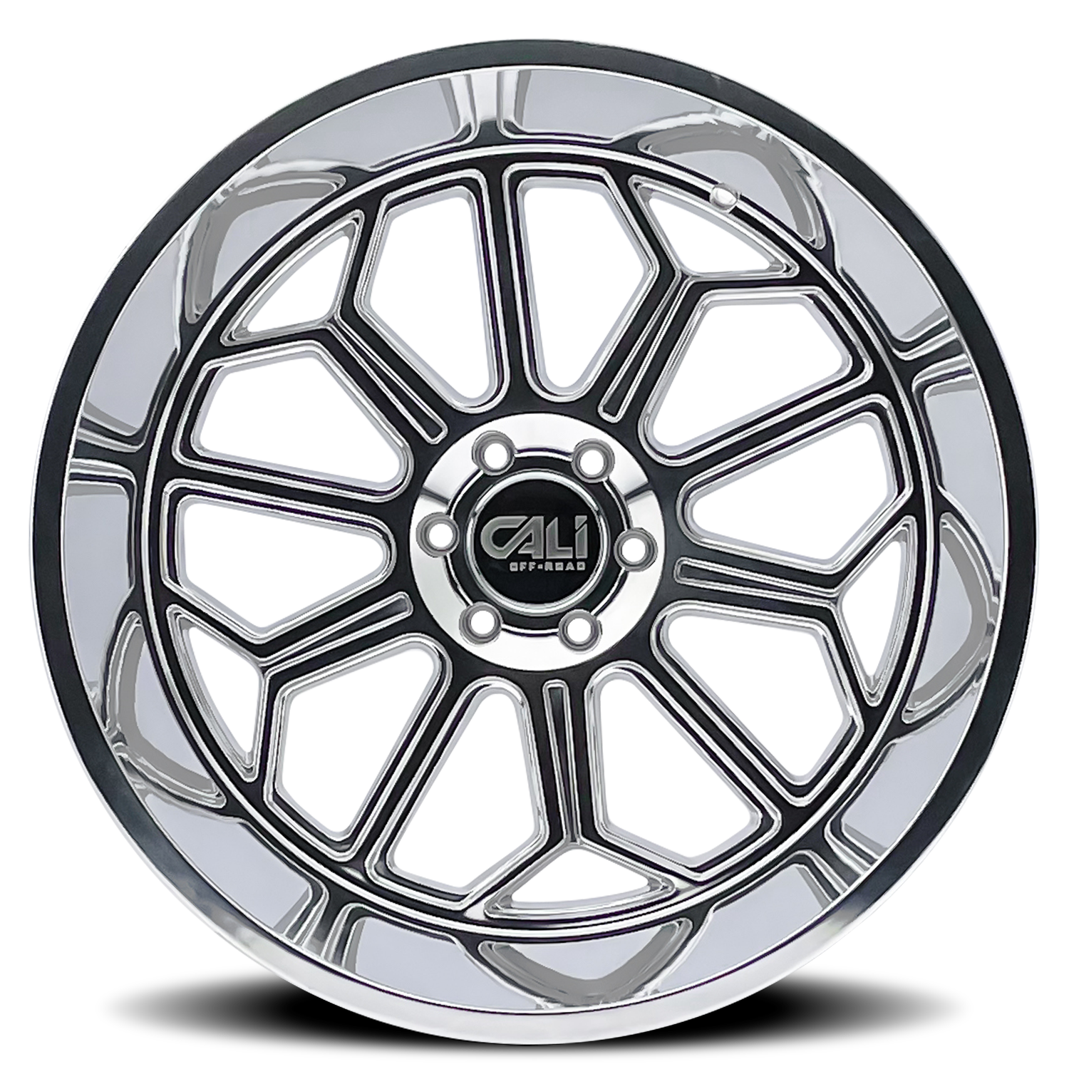 Cast Aluminum Wheels Auburn 9117 PO 24x14 Milled Spokes Polished 8 On 170 Bolt Pattern -76 Offset Cali Offroad Wheels