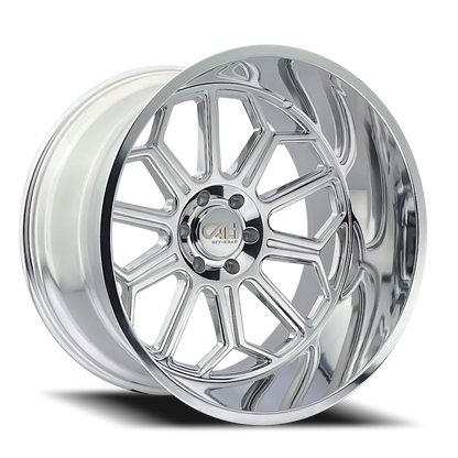 Cast Aluminum Wheels Auburn 9117 PO 24x14 Milled Spokes Polished 8 On 165.1 Bolt Pattern -76 Offset Cali Offroad Wheels