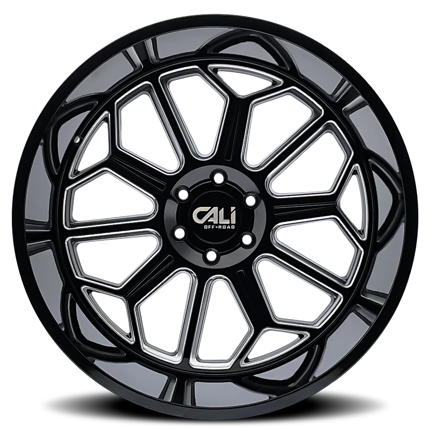 Cast Aluminum Wheels Auburn 9117 BM 20x9 Milled Gloss Black 6 On 139.7 Bolt Pattern -12 Offset Cali Offroad Wheels