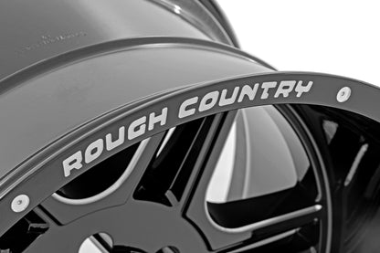 92 Series Wheel Machined One-Piece Gloss Black 22x12 8x180 -44mm Rough Country
