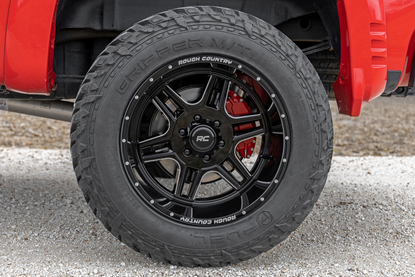 92 Series Wheel Machined One-Piece Gloss Black 22x12 8x180 -44mm Rough Country